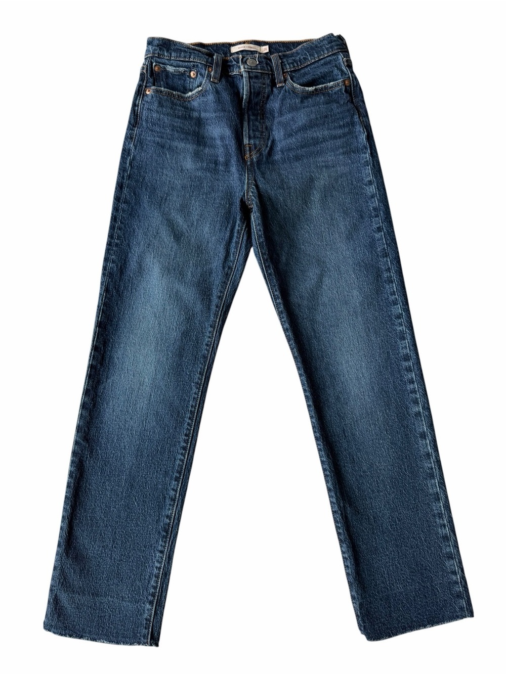 ✅ Levi's premium denim Wedgie Straight Jeans in Deep Blue Jeans size 26